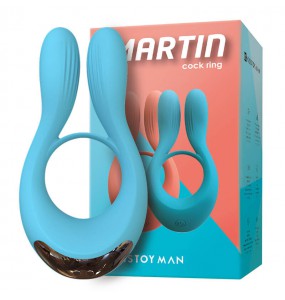 KIS TOY Martin Couple Toy Stimulator Vibrating Cock Ring (Chargeable - Blue)